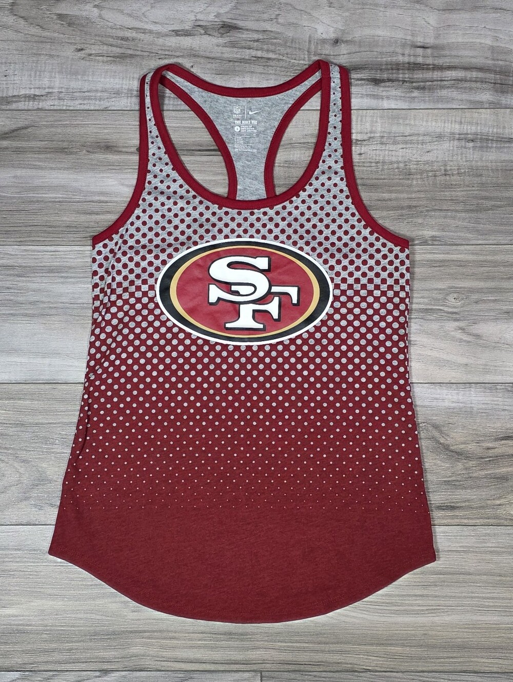 Nike NFL Women's Maroon and Gray San Francisco 49ers Logo Racerback Tank, Small